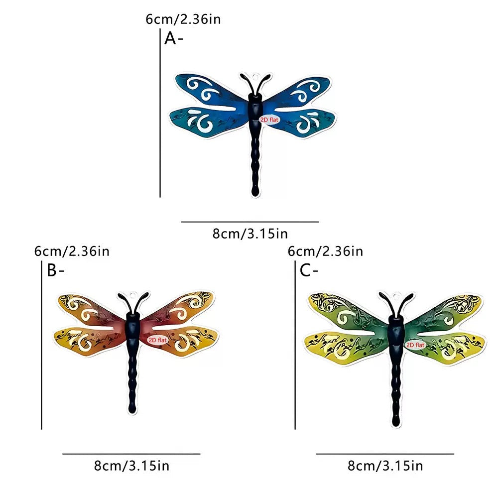[DFC]Dragonfly Outdoor Wall Decoration, 2D Flat Acrtlic Three-pieces Set,Wall Stickers, Balcony Decoration,Bedroom Decoration Small Hanging Pieces
