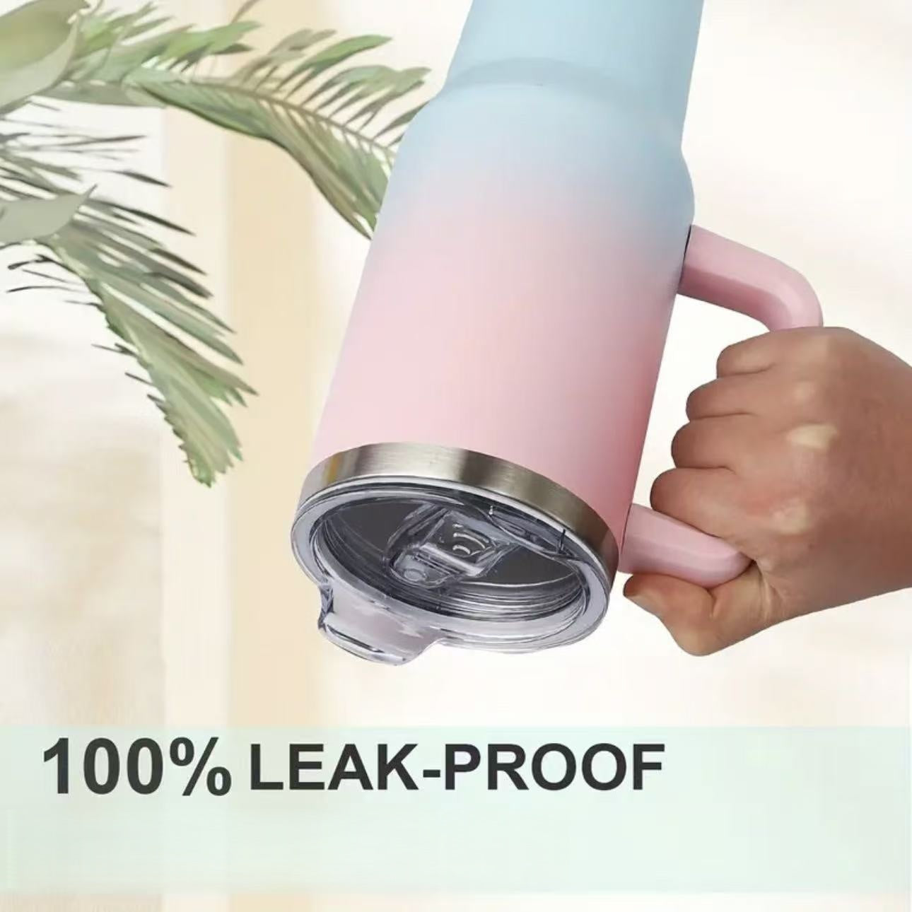 [DFC]40oz Handle Cup With Bag For Storage,Water Cup With Straw,Large-capacity Car Cup, Stainless Steel Insulated Cup,Water Cup