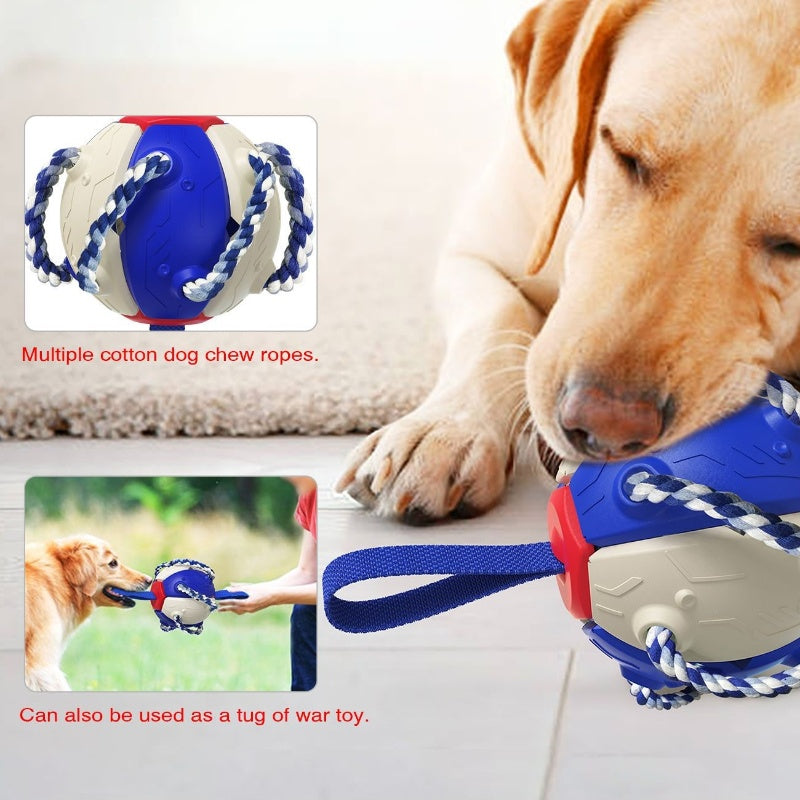 [DFC] Dog Toy Ball Outdoor Fetch Training Chew Resistant Soccer Ball Tough Chew Interactive Frisbee Soccer Toy for Aggressive Chewers