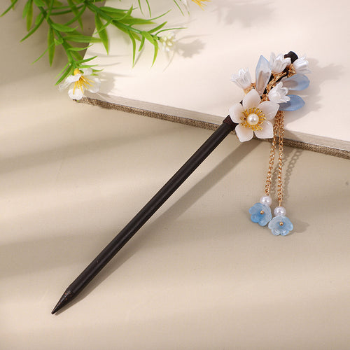 [DFC] Ancient-style Hairpins, Tassels, Wooden Hairpins, Imitation Ebony Headwear, Updo Hair,Valentine's Day And Halloween Gifts