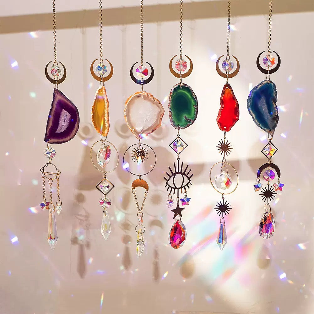[DFC]Crystal Sun Catcher Window Car Pendant, Natural Stone Crystal Wind Chime, Interior Decoration Pendant