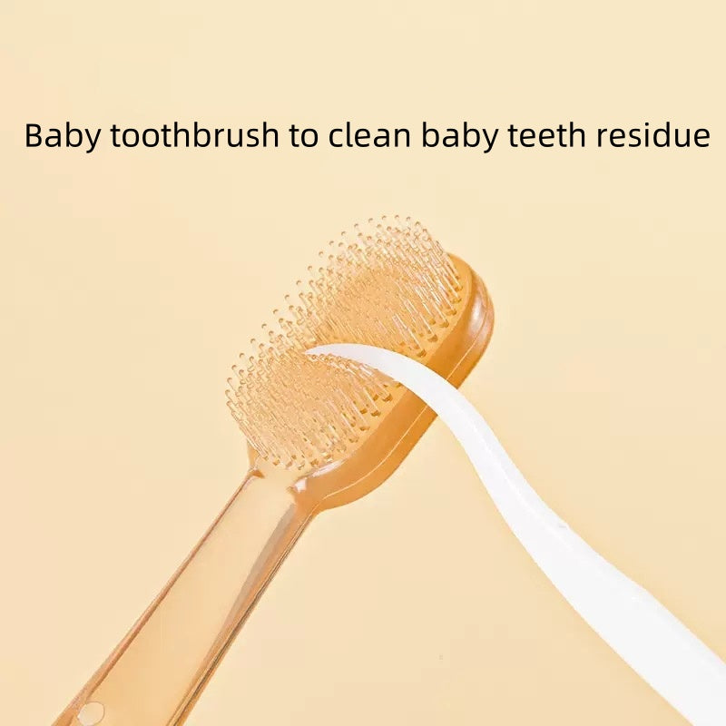 [DFC]Baby Toothbrush For 0-2 year Old Babies - Tongue Coating Cleaner For Infants. Silicone For Infants. Baby Toothbrush With Soft Bristles For Gum Protection