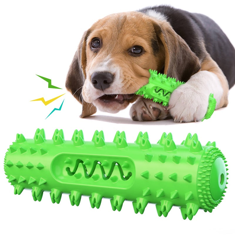 [DFC] Squeaky Dog Chew Toy Teeth Cleaning Ridged Design Treat Dispenser Indestructible Dental Health for Aggressive Chewers