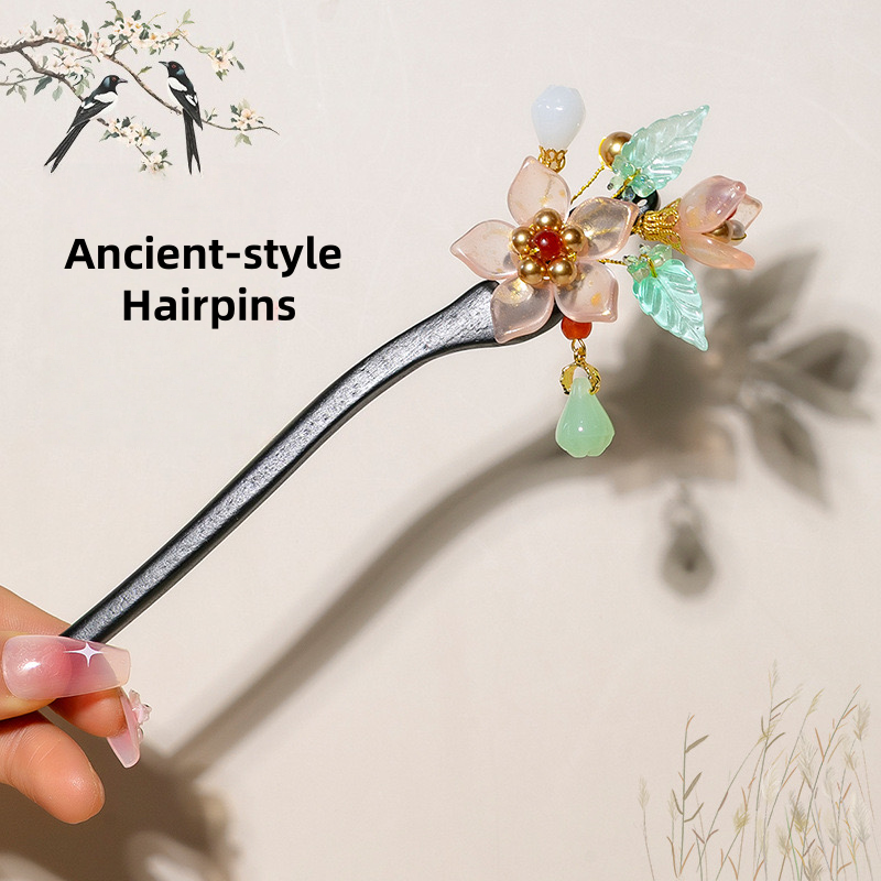 [DFC]New Chinese-style Ancient-style Hairpins, Elegant Wooden Hairpins, High-end Accessories, Updo Ancient-style Hairpins, Box Hairpins, Valentine's Day And Halloween Gifts