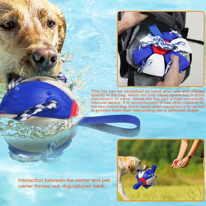 [DFC] Dog Toy Ball Outdoor Fetch Training Chew Resistant Soccer Ball Tough Chew Interactive Frisbee Soccer Toy for Aggressive Chewers