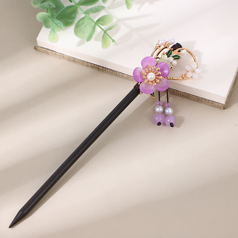 [DFC] Ancient-style Hairpins, Tassels, Wooden Hairpins, Imitation Ebony Headwear, Updo Hair,Valentine's Day And Halloween Gifts
