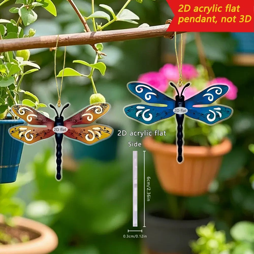 [DFC]Dragonfly Outdoor Wall Decoration, 2D Flat Acrtlic Three-pieces Set,Wall Stickers, Balcony Decoration,Bedroom Decoration Small Hanging Pieces