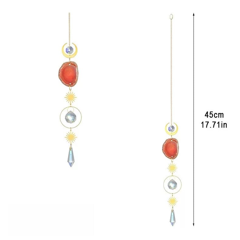 [DFC]Crystal Sun Catcher Window Car Pendant, Natural Stone Crystal Wind Chime, Interior Decoration Pendant