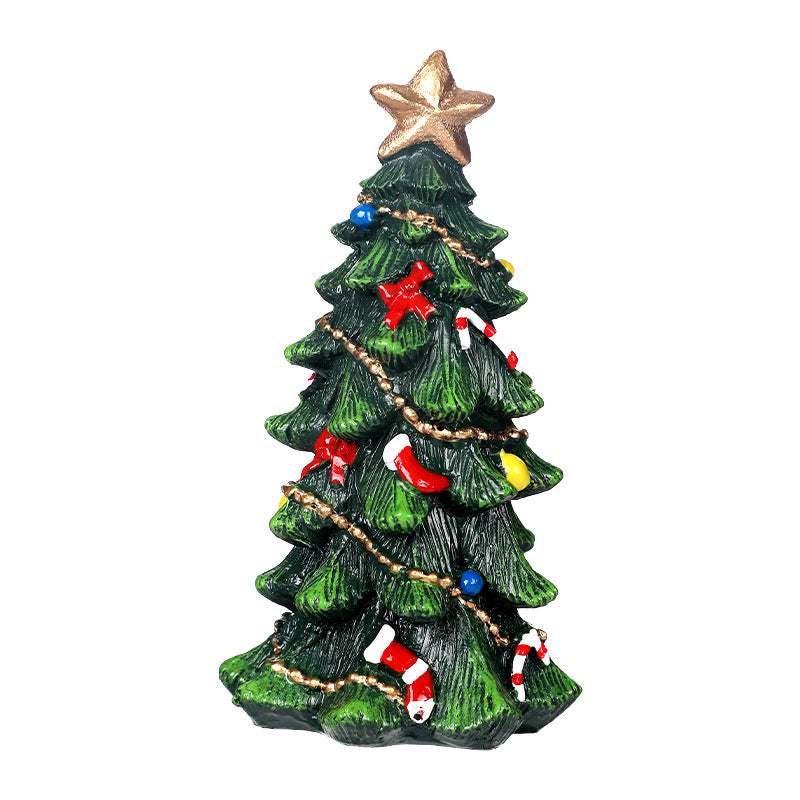 2025 Cross-border New Arrival! Ins European-style Mini Resin Christmas Tree - Full of Vibe for Desktop Party Decor