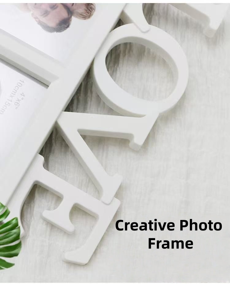 [DFC]Plastic Photo Frame Stand, 4x6' Inside Photo, Creative European-style Photo Frame, Decorative Painting, Hollow Photo Frame