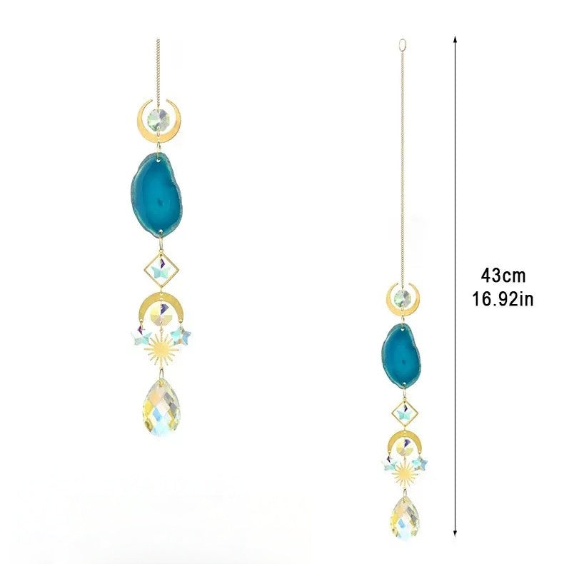[DFC]Crystal Sun Catcher Window Car Pendant, Natural Stone Crystal Wind Chime, Interior Decoration Pendant