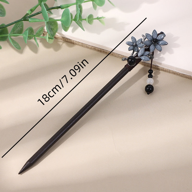 [DFC] Ancient-style Hairpins, Tassels, Wooden Hairpins, Imitation Ebony Headwear, Updo Hair,Valentine's Day And Halloween Gifts