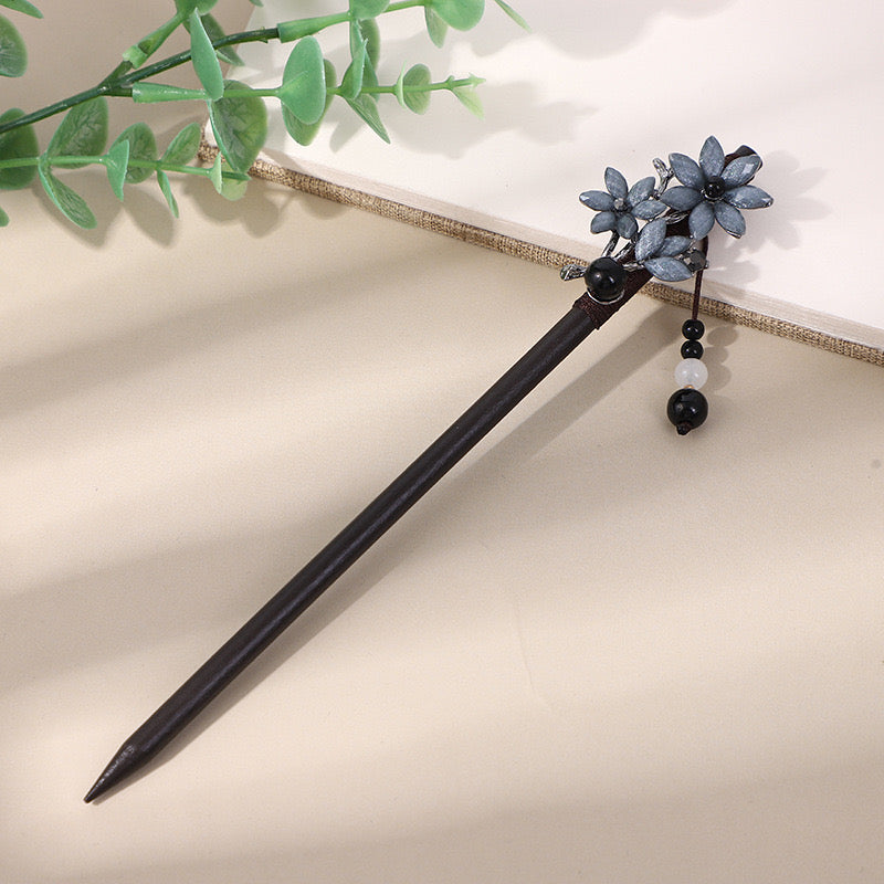 [DFC] Ancient-style Hairpins, Tassels, Wooden Hairpins, Imitation Ebony Headwear, Updo Hair,Valentine's Day And Halloween Gifts