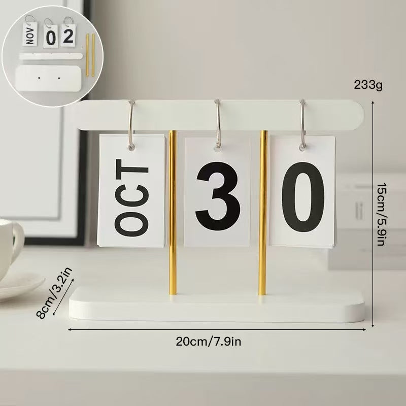 [DFC]Simple Wooden Page-turning Calendar For Home Study And Dormitory Desktop Decoration