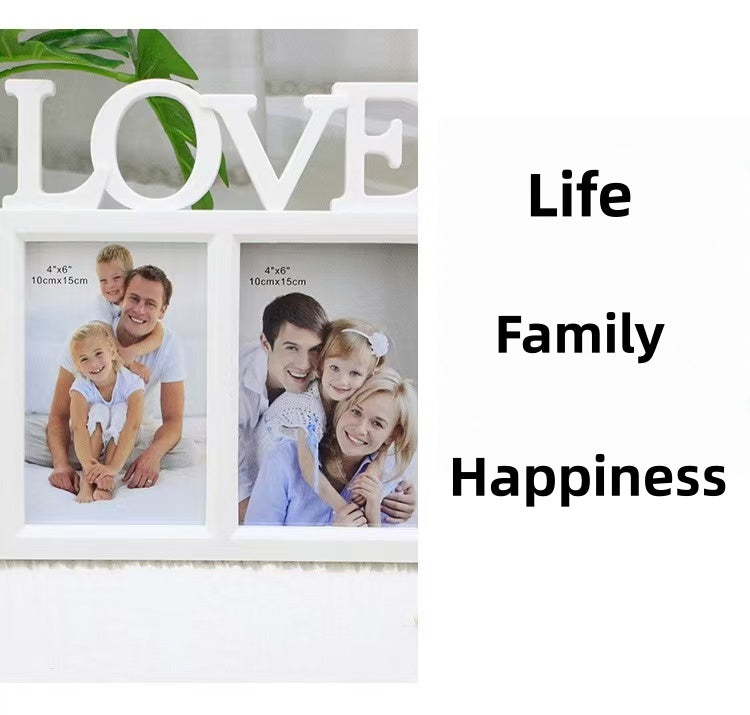 [DFC]Plastic Photo Frame Stand, 4x6' Inside Photo, Creative European-style Photo Frame, Decorative Painting, Hollow Photo Frame
