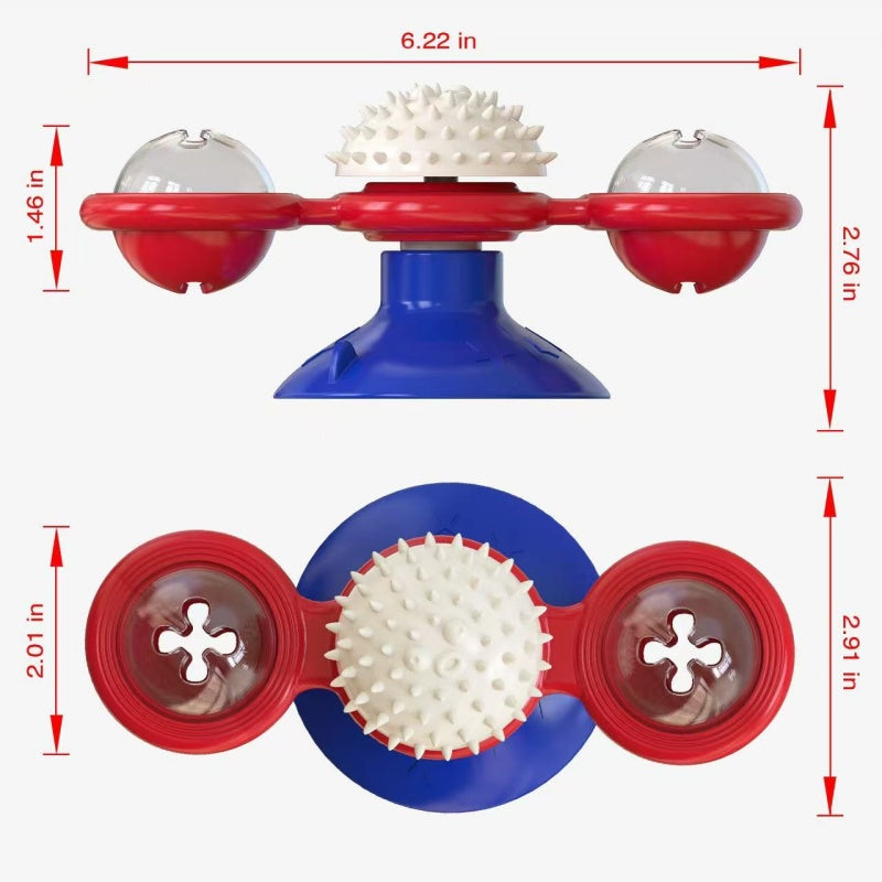 [DFC] Windmill Spin, Cat Toy Wheel, Cat Teasing, Scratching, Fur Rubbing Device, Cat Brush, Pet Supplies, Luminous Ball Turntable