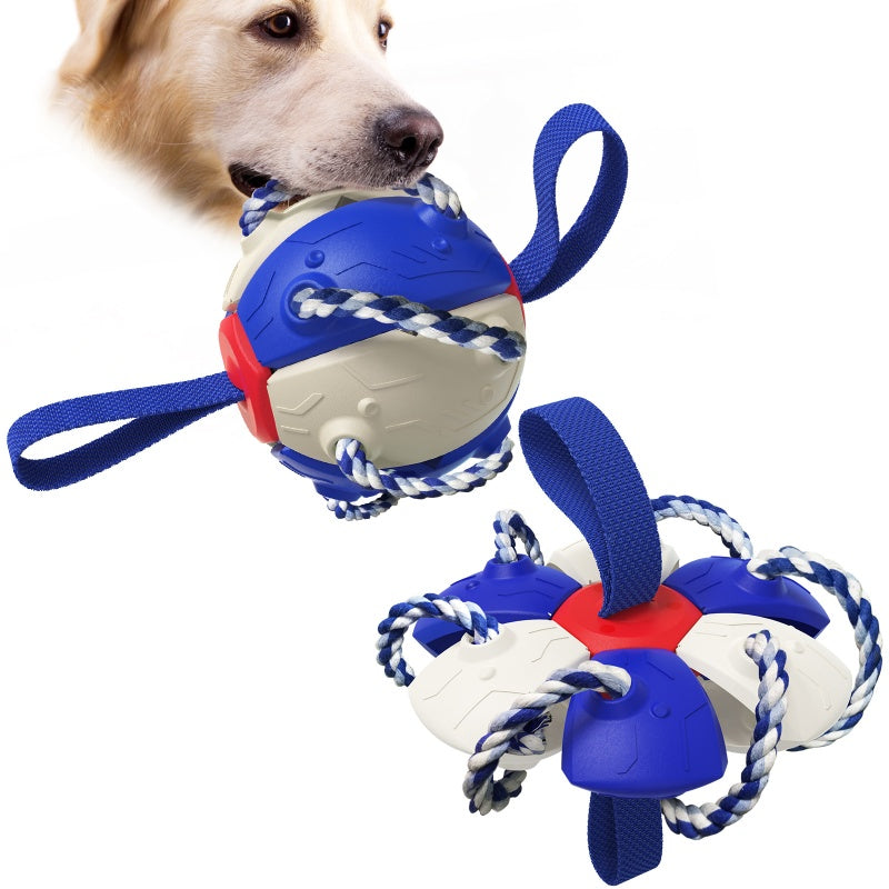 [DFC] Dog Toy Ball Outdoor Fetch Training Chew Resistant Soccer Ball Tough Chew Interactive Frisbee Soccer Toy for Aggressive Chewers