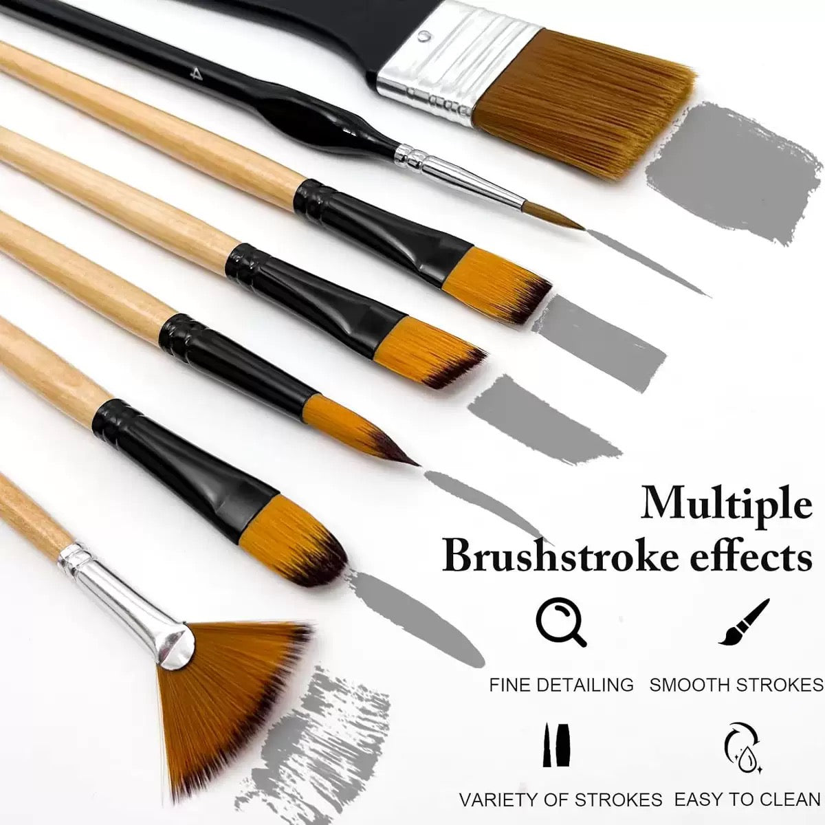 [DFC]A 32-piece Set Of Multi-functional Combination Nylon Wooden Board Brushes For Student Art Painting, Oil Painting And Outlining