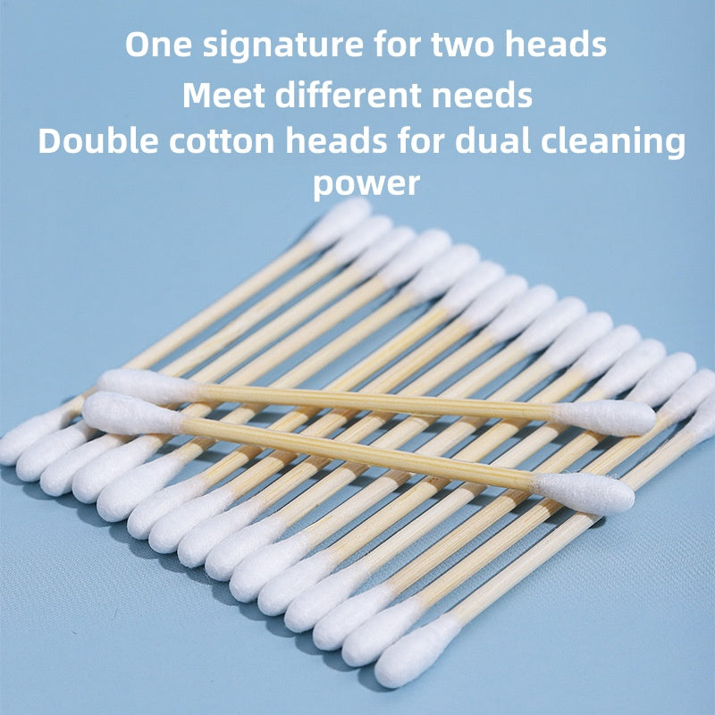 Disposable Double-headed Household Cotton Swabs For Ear Cleaning, Ear Picking, Ear Cleaning Cotton Swabs, Makeup Removal, And Special Cotton Swabs For Makeup And Beauty, , Each Package Contains 100 Pieces,Weight 26g