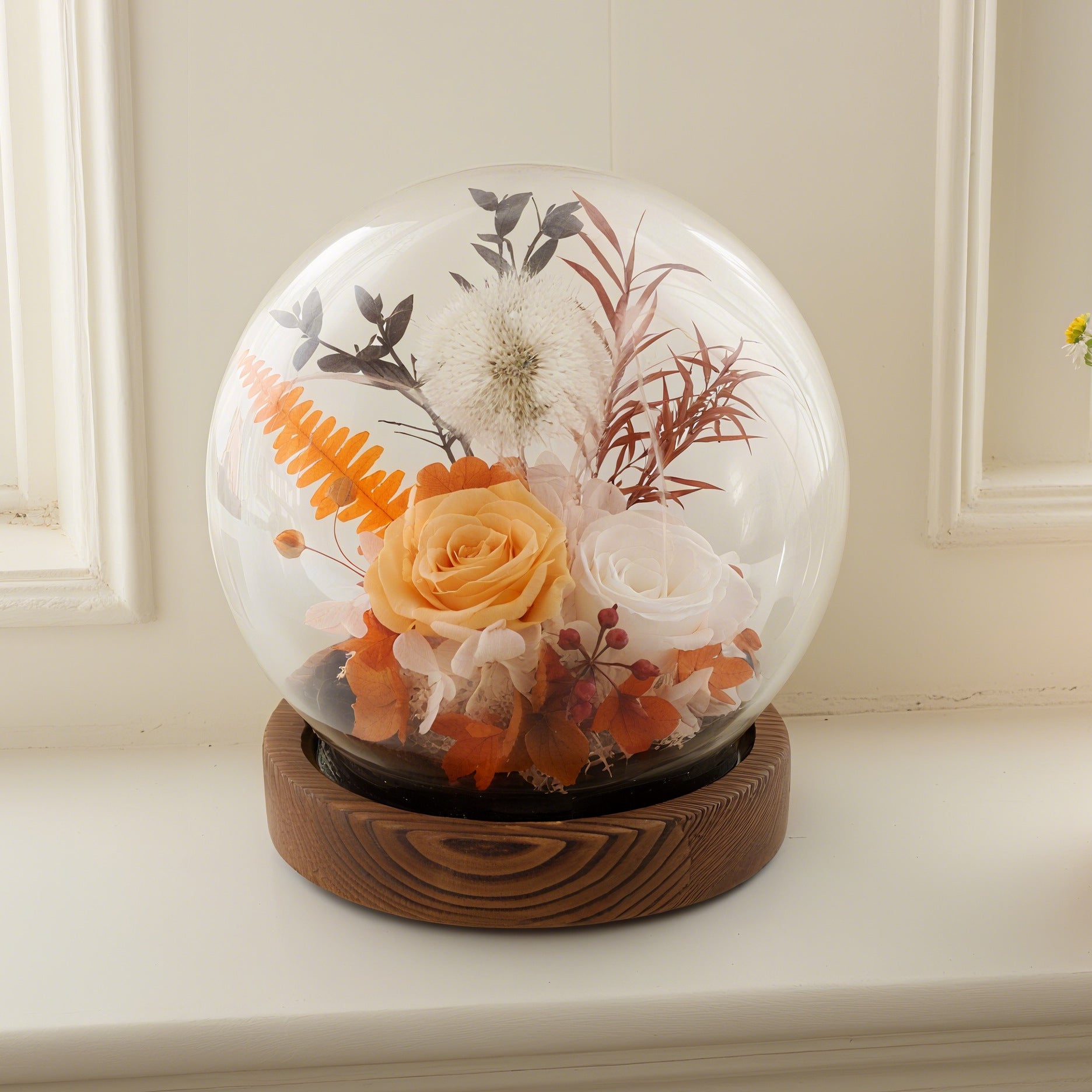 Crystal Ball Glass Dome Preserved Rose Ornament - Qixi Valentine's Day Gift, Beautiful for Wholesale