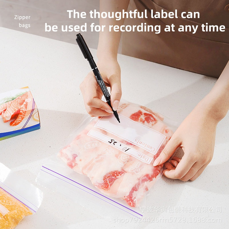 Self-sealing Bags, PE Food Bags, Vegetable And Meat Preservation Bags, Portioning Bags, Thickened Small, Medium And Large Sealed Bags, Refrigerator Storage Bags，weight155g