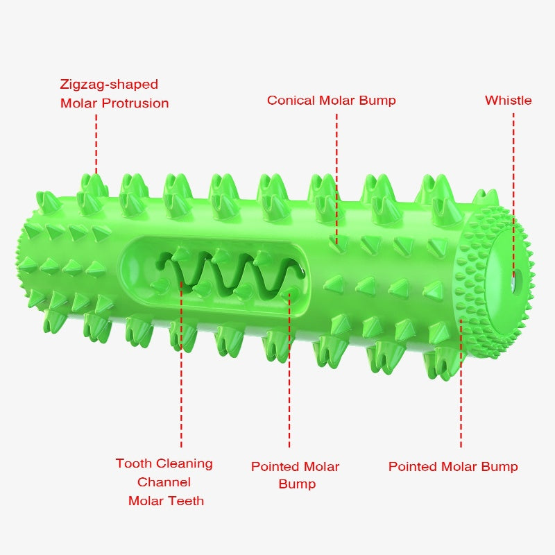 [DFC] Squeaky Dog Chew Toy Teeth Cleaning Ridged Design Treat Dispenser Indestructible Dental Health for Aggressive Chewers