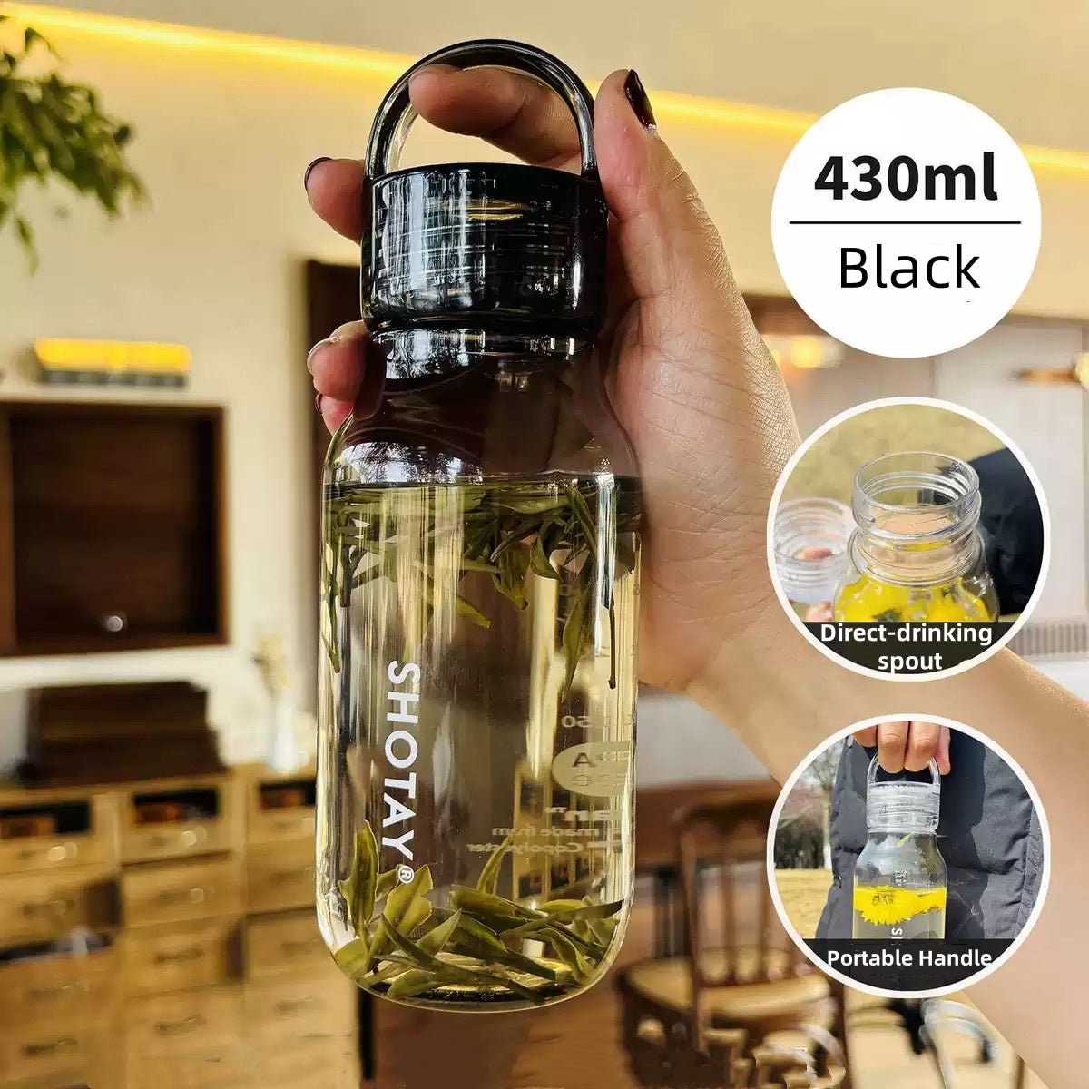 [DFC]Tritan Outdoor Creative Mug Sippy Cup On-the-Go Tumbler Premium Minimalist Design Fresh & Stylish Straight Drinking Bottle 430ml Capacity