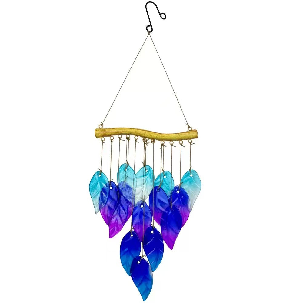 [DFC]Courtyard Wind Chimes, Hot-melt Glass, Colorful Fish, Colorful Leaves, Creative Hanging Home Decorations, Ornaments And Gifts, New Home Gift