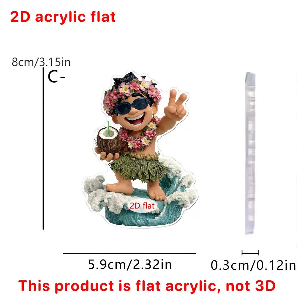 [DFC]3-pieces Set Of Summer Carnival Small Animal Pattern Bedroom Balcony Wall Stickers 2D Flat Acrylic Decorative Small Hanging Pieces