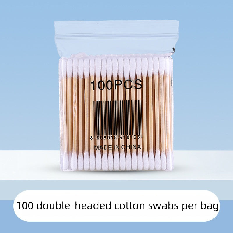 Disposable Double-headed Household Cotton Swabs For Ear Cleaning, Ear Picking, Ear Cleaning Cotton Swabs, Makeup Removal, And Special Cotton Swabs For Makeup And Beauty, , Each Package Contains 100 Pieces,Weight 26g