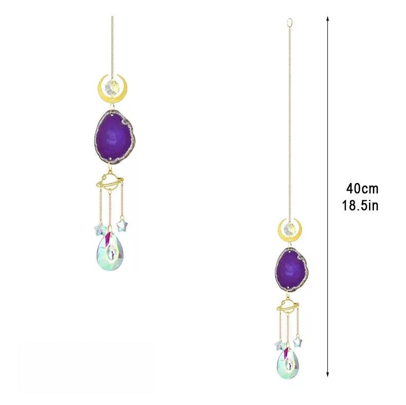 [DFC]Crystal Sun Catcher Window Car Pendant, Natural Stone Crystal Wind Chime, Interior Decoration Pendant