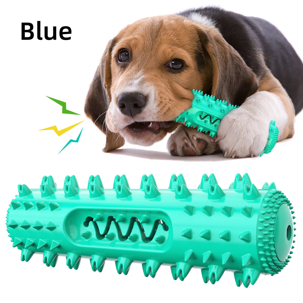 [DFC] Squeaky Dog Chew Toy Teeth Cleaning Ridged Design Treat Dispenser Indestructible Dental Health for Aggressive Chewers