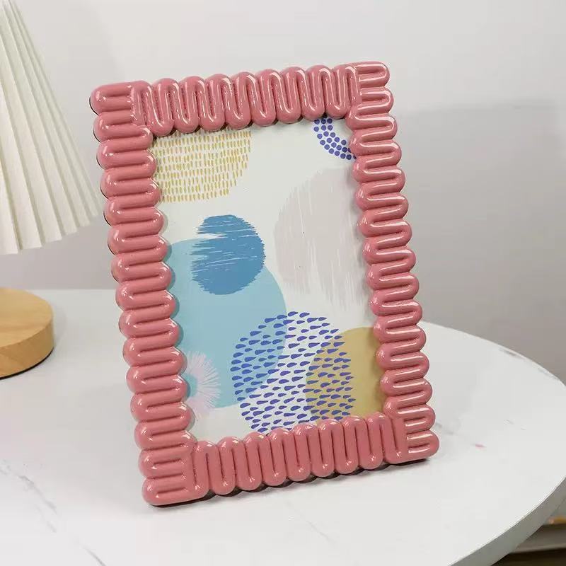 [DFC]Dopamine Color Series Resin Photo Frame, Resin Photo Frame, Standing Resin Photo Frame Desktop Photo Frame