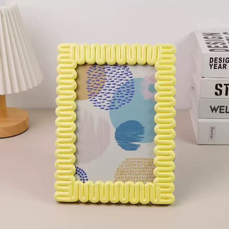 [DFC]Dopamine Color Series Resin Photo Frame, Resin Photo Frame, Standing Resin Photo Frame Desktop Photo Frame