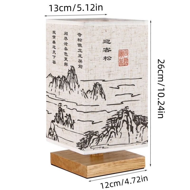 [DFC] Chinese-style Night Light, Bedside Table Lamp, Bedroom Desk Night Light, Retro And Simple Ancient-style Night Light, Adjustable Three-color Light Source Table Lamp, Outdoor Camping Lamp