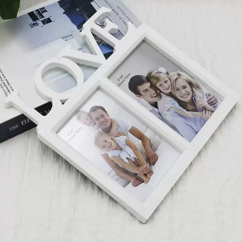 [DFC]Plastic Photo Frame Stand, 4x6' Inside Photo, Creative European-style Photo Frame, Decorative Painting, Hollow Photo Frame