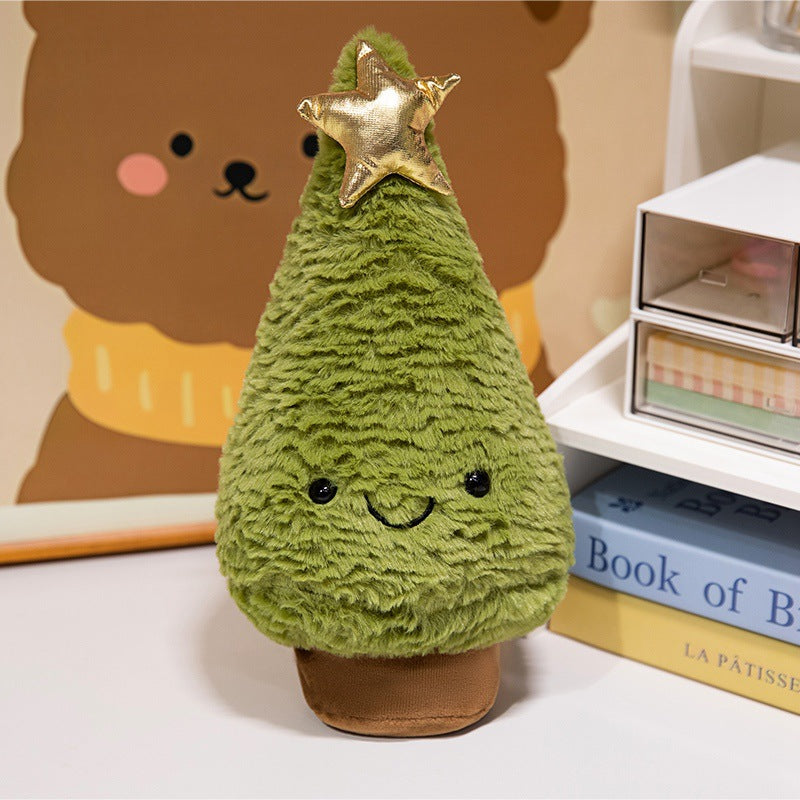 [DFC] A festive plush set featuring a Christmas Tree Pillow and a Gingerbread Man doll. These soft stuffed toys serve as both a charming Christmas decoration and a perfect gift for children