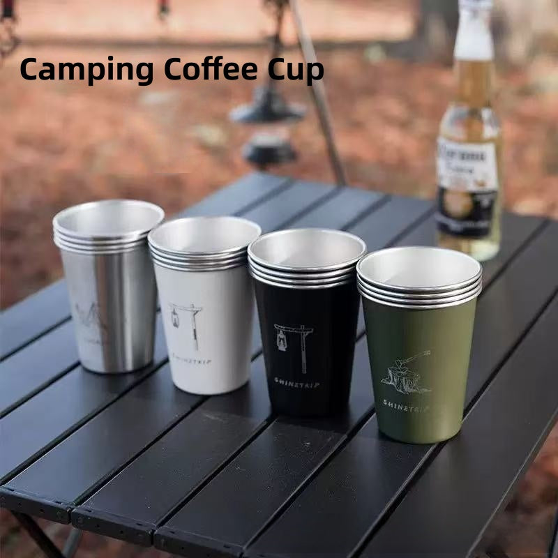 [DFC]Portable Camping Coffee Cup, Outdoor Ins Style 304 Stainless Steel Beer Mug, Picnic Barbecue Cold Drink Direct Drinking Water Cup