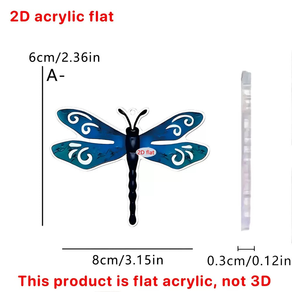 [DFC]Dragonfly Outdoor Wall Decoration, 2D Flat Acrtlic Three-pieces Set,Wall Stickers, Balcony Decoration,Bedroom Decoration Small Hanging Pieces