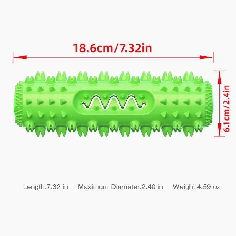 [DFC] Squeaky Dog Chew Toy Teeth Cleaning Ridged Design Treat Dispenser Indestructible Dental Health for Aggressive Chewers
