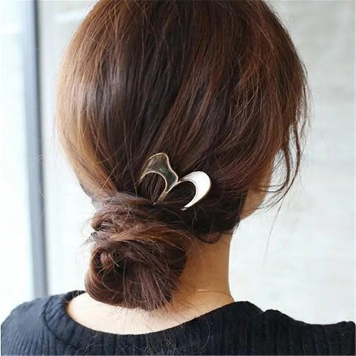 [DFC]Fashion Ladies' Hairpin, Metal Hairpin, Ins Style, Simple U-shaped Alloy Hair Fork, Gift For Mum And Girlfriend