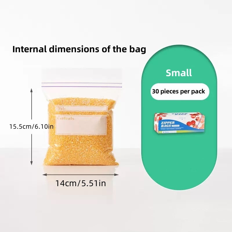 Self-sealing Bags, PE Food Bags, Vegetable And Meat Preservation Bags, Portioning Bags, Thickened Small, Medium And Large Sealed Bags, Refrigerator Storage Bags，weight155g