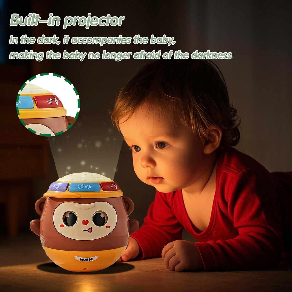 Children's Tumbler Hand Drum - Educational Musical Pat Drum for 0-1 Year Olds, Enlightenment Toy for 3-6 Months Babies