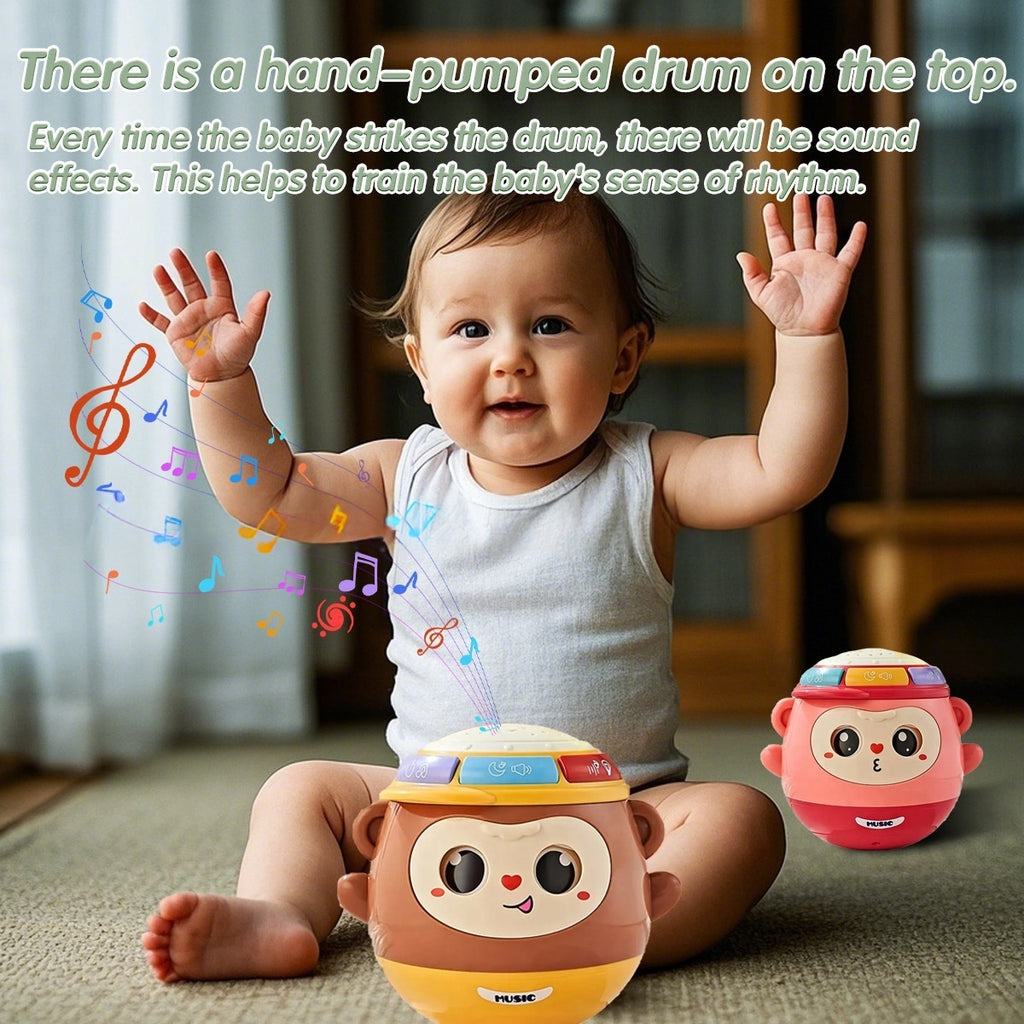 Children's Tumbler Hand Drum - Educational Musical Pat Drum for 0-1 Year Olds, Enlightenment Toy for 3-6 Months Babies