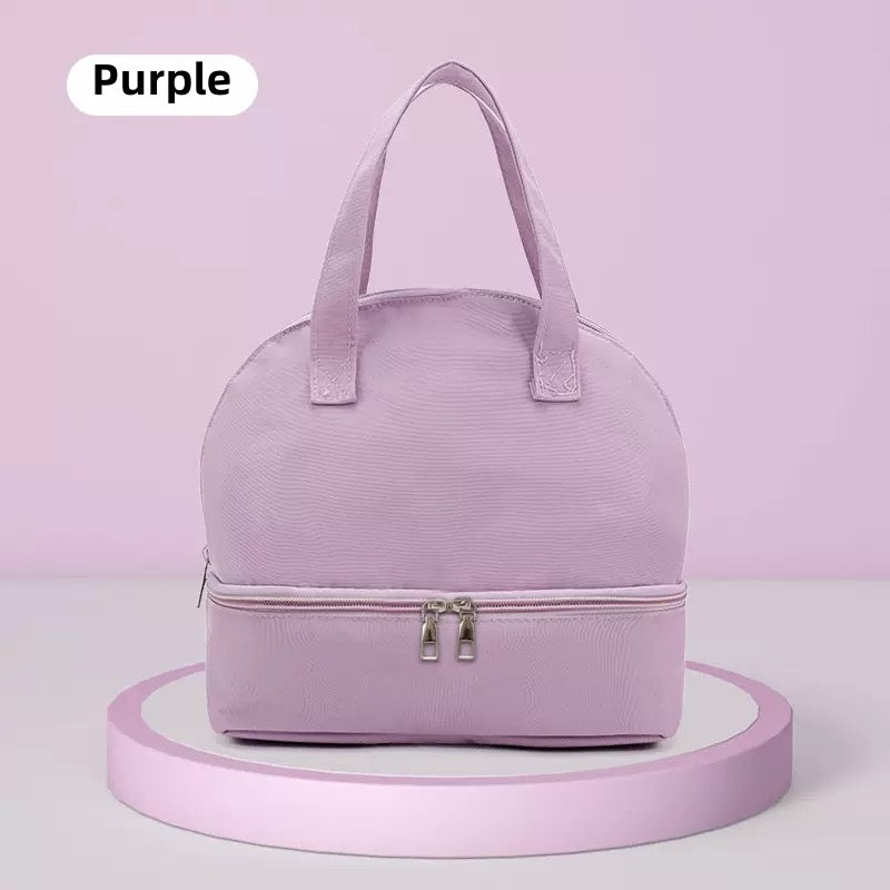 [DFC]Stylish Lightweight Mommy Diaper Bag, Dual-Layer Insulated Breast Milk Storage Cooler & Multi-Function Baby Carrier Backpack