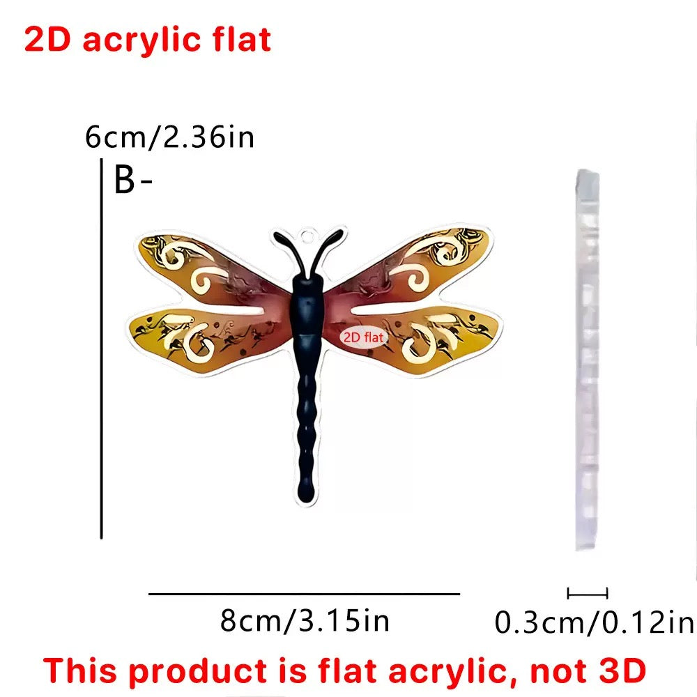 [DFC]Dragonfly Outdoor Wall Decoration, 2D Flat Acrtlic Three-pieces Set,Wall Stickers, Balcony Decoration,Bedroom Decoration Small Hanging Pieces
