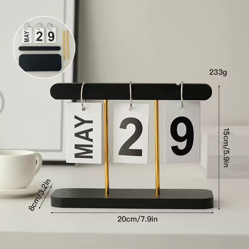 [DFC]Simple Wooden Page-turning Calendar For Home Study And Dormitory Desktop Decoration