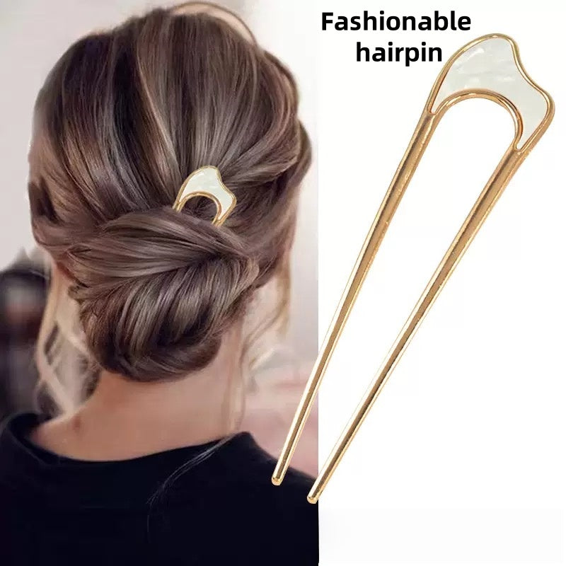 [DFC]French Elegant Metal Hairpins, Women's Updo Hairpins, Ins-style Irregular Alloy Hairpins, Women's Bun Hairpins