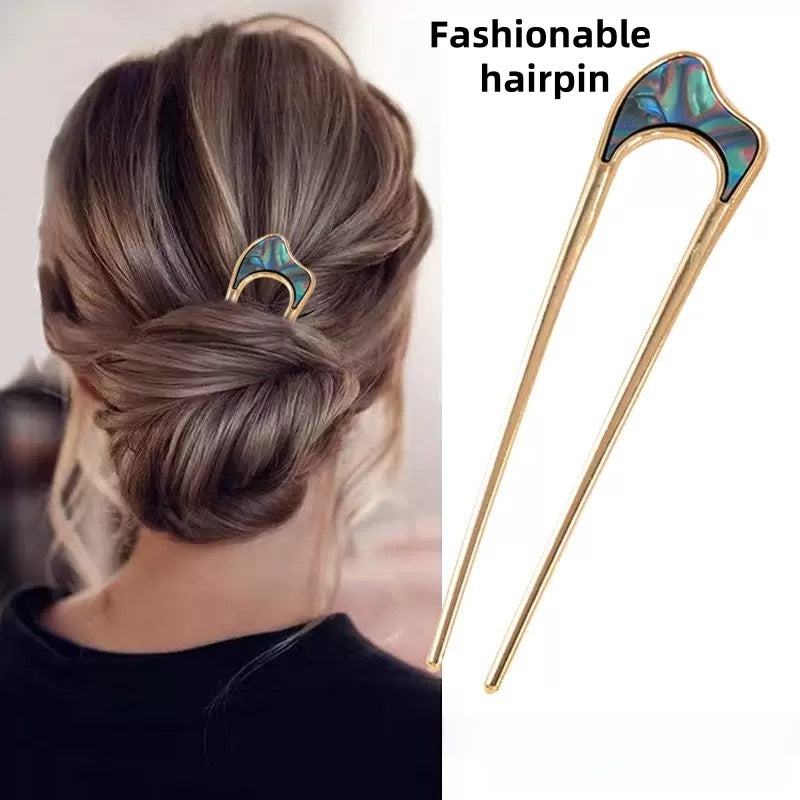 [DFC]French Elegant Metal Hairpins, Women's Updo Hairpins, Ins-style Irregular Alloy Hairpins, Women's Bun Hairpins