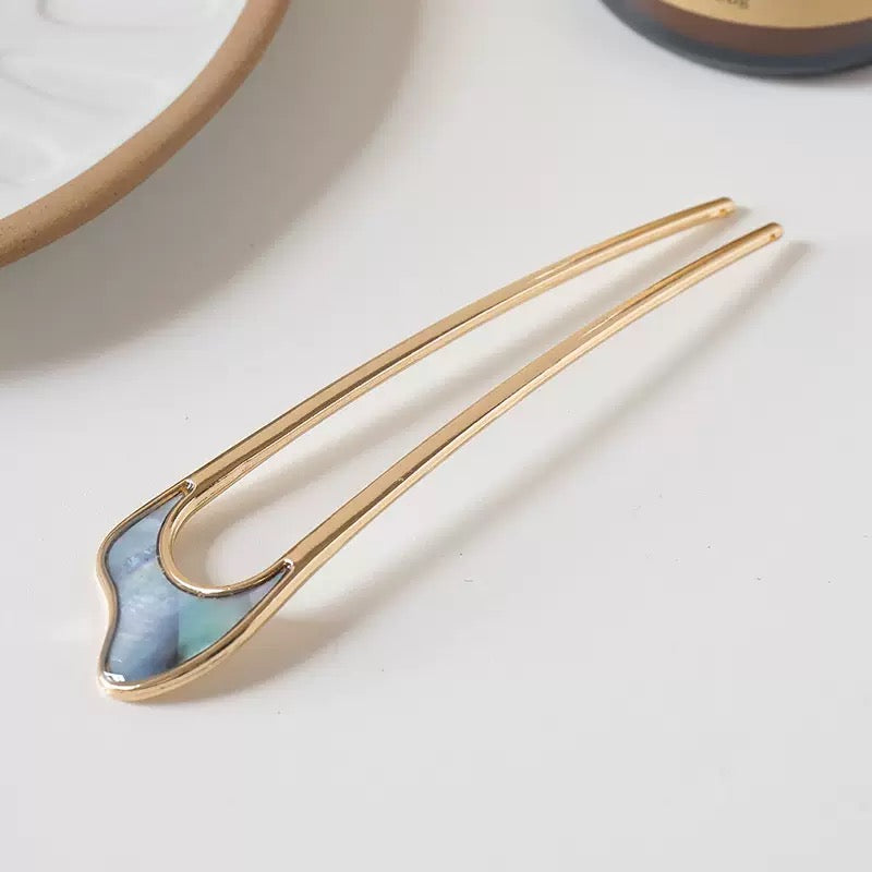 [DFC]French Elegant Metal Hairpins, Women's Updo Hairpins, Ins-style Irregular Alloy Hairpins, Women's Bun Hairpins